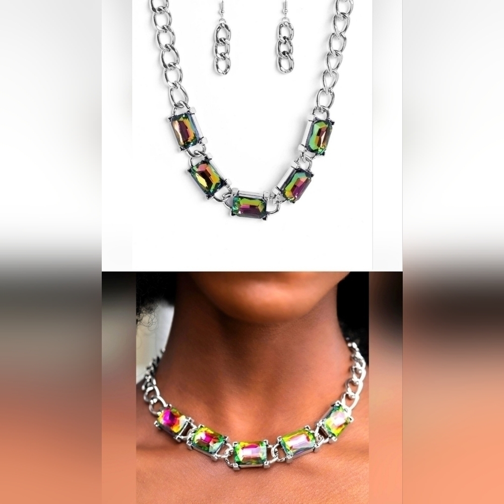 Gunmetal Rhinestone Jewelry Set